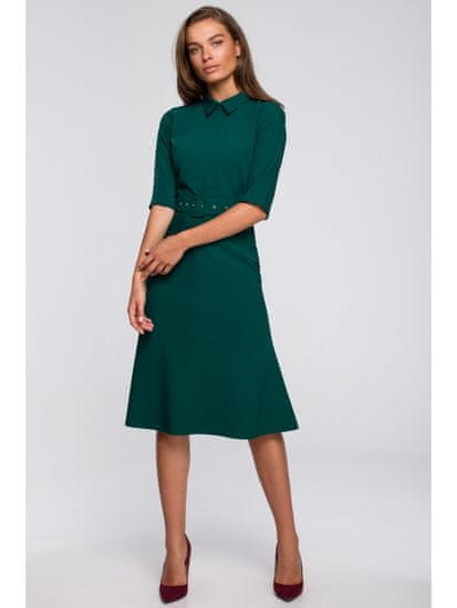 Style Stylove Ženska midi obleka Dechtegau S231 temno zelena