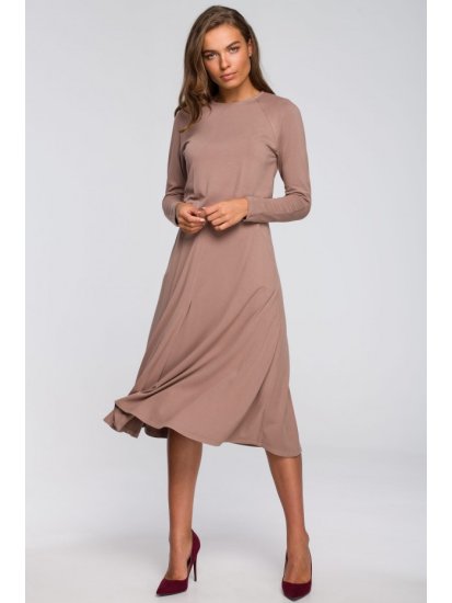 Style Stylove Ženska midi obleka Guevere S234 kapučino