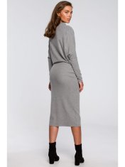 Style Stylove Ženska midi obleka Essynte S245 siva 2XL/3XL