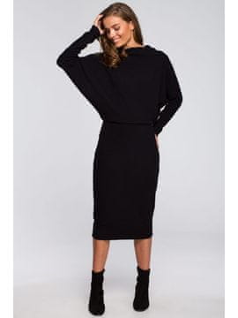 Style Stylove Ženska midi obleka Essynte S245 črna