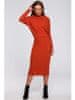 Stylove Ženska midi obleka Essynte S245 opečnato rdeča 2XL/3XL