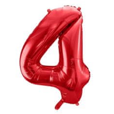 Moja zabava Balon številka 4 rdeča