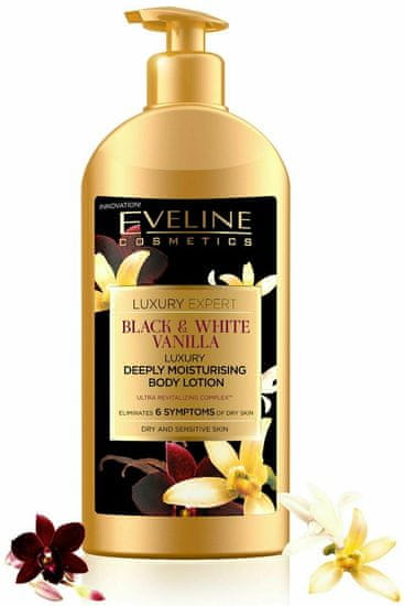 Eveline Cosmetics Losjon za telo Luxury Expert Black & White Vanilla, 350 ml