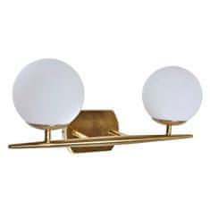 DKD Home Decor Stenska svetilka DKD Home Decor Crystal Golden Metal White 220 V 40 W (42 x 15 x 20 cm)