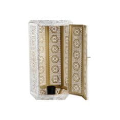 DKD Home Decor Namizna svetilka DKD Home Decor Golden Metal White 17 x 17 x 54 cm 220 V 50 W