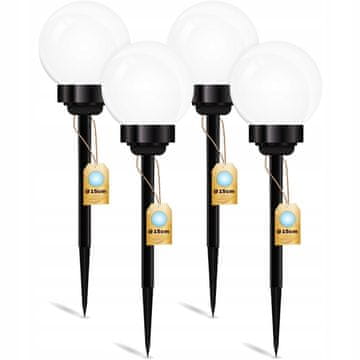 LUMILED 4x Solarna vrtna svetilka LED do zeme ATRIS 15cm