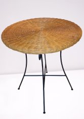 Klubska mizica, kavna mizica, coffee table, miza, okrogla, plošča ročno pletenje