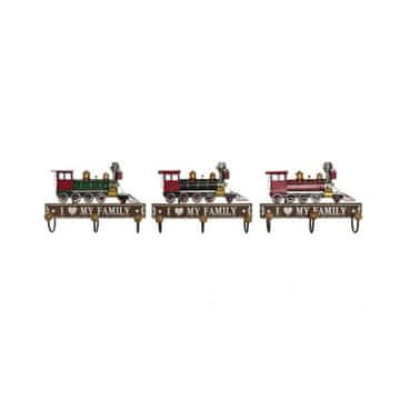 DKD Home Decor Stenski obešalnik DKD Home Decor 29 x 8 x 20 cm Kovina Vintage MDF Wood (3 kosi)
