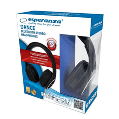 Esperanza Slušalke bluetooth DANCE BLACK, MP3-micro SD, črne barve