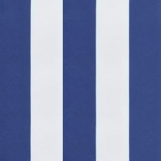 Vidaxl Blazina za ležalnik modre in bele črte oxford tkanina