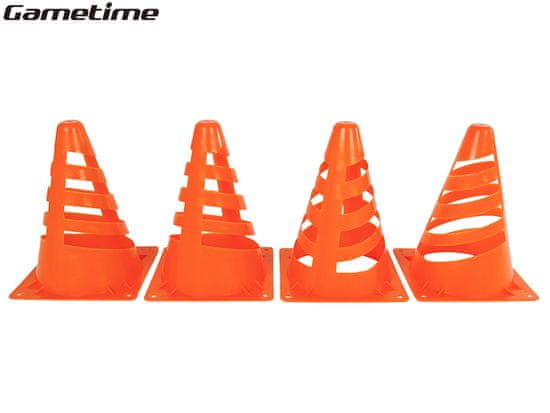 Gametime komplet 4 oranžnih športnih stožcev 13x13x18 cm z luknjami