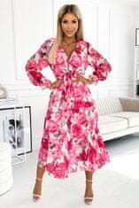 Numoco Ženska cvetlična obleka Valentina roza Universal