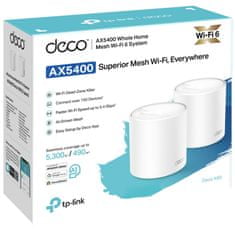 TP-Link Deco X60 V3.20 AX5400 dostopna točka, WiFi 6, 2 kosa (DECO X60(2-PACK))
