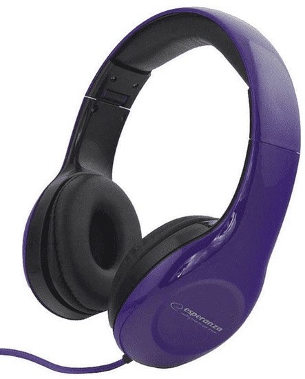 Esperanza Slušalke SOUL; stereo, audio, zložljive, vijolične, 3m
