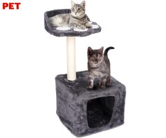 PET Toys mačje drevo in praskalnik za mačke, 68x30x30 cm, 2 nivoja