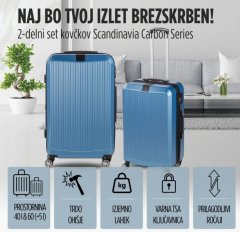 Scandinavia 2-delni set potovalnih kovčkov Carbon Series, Rosegold