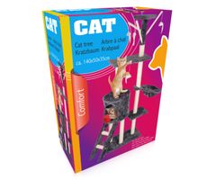 Pet Toys mačje drevo in praskalnik za mačke, 140x50x35 cm, 3 nivoji