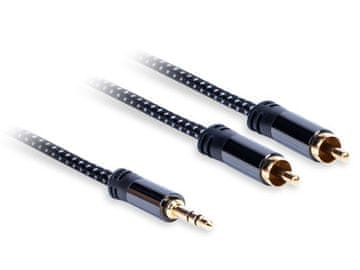 shumee Kabel Jack 3,5 mm - 2xRCA (M) stereo Dolžina: 0,75 m AQ Premium