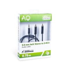shumee Kabel Jack 3,5 mm - 2xRCA (M) stereo Dolžina: 0,75 m AQ Premium