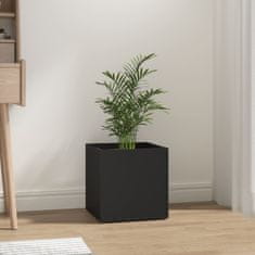 Vidaxl Cvetlično korito črne barve 40x40x40 cm inženirski les
