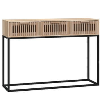 Vidaxl Konzolna mizica 105x30x75 cm inženirski les in železo
