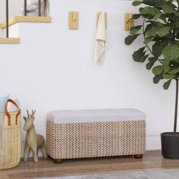 Vidaxl vidaXL Klopi za shranjevanje s sivo blazino, 2 kosa, 69 cm, vodni izliv