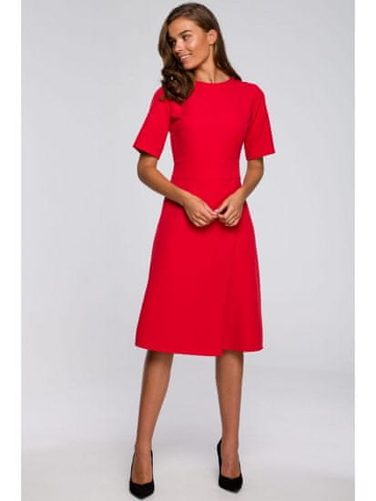 Style Stylove Ženska midi obleka Lyonete S240 rdeča