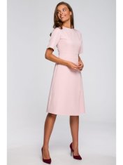 Style Stylove Ženska midi obleka Lyonete S240 pudrasto roza L