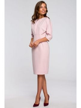 Style Stylove Ženska midi obleka Estrineve S242 pudrasto roza