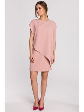 Style Stylove Ženska mini obleka Ishilla S262 pudrasto roza
