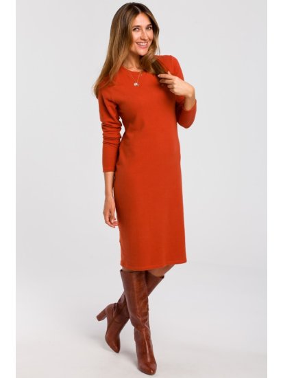 Style Stylove Ženska midi obleka Estrilon S178 bordo