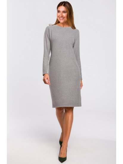 Style Stylove Ženska midi obleka Estrilon S178 siva