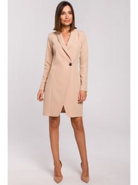 Style Stylove Ženska mini obleka Nifar S217 bež