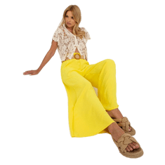 ITALY MODA Ženske hlače s širokimi nogavicami WIDA rumene barve DHJ-SP-8387.57_398437 Univerzalni