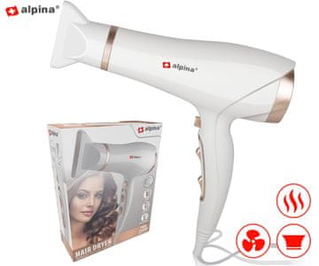 Alpina sušilnik za lase, 2300 W, bel