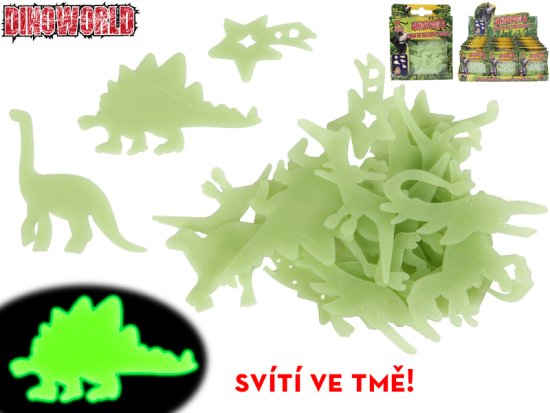 Dinoworld dinozavrske nalepke, ki se svetijo v temi 24 kosov