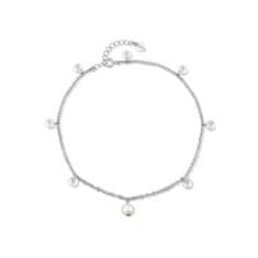 JwL Luxury Pearls Bleščeč srebrn gležnjar z biseri in kristali JL0805