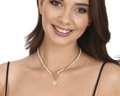 JwL Luxury Pearls Elegantna pozlačena ogrlica s pravimi rečnimi biseri JL0798
