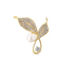 JwL Luxury Pearls Svetla biserna broška s kristali 2v1 Vstopnice JL0817