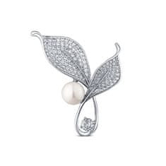JwL Luxury Pearls Svetla biserna broška s kristali 2v1 Vstopnice JL0818