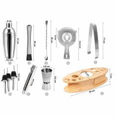 Barmanski set za mešanje koktajlov (set 11 750ml)