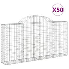 Vidaxl Obokane gabion košare 50kosov 200x30x100/120cm pocinkano železo