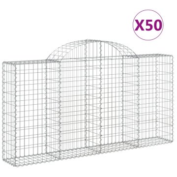 Vidaxl Obokane gabion košare 50kosov 200x30x100/120cm pocinkano železo