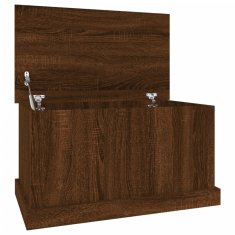 Vidaxl Škatla za shranjevanje rjav hrast 70x40x38 cm inženirski les