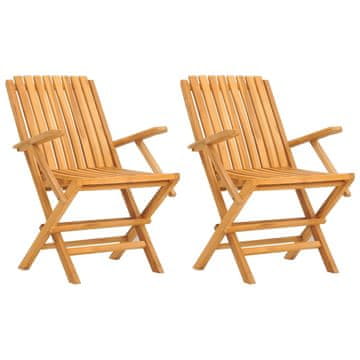 Vidaxl Zložljivi vrtni stoli 2 kosa 61x67x90 cm trdna tikovina