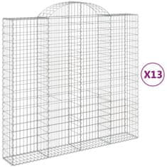 Vidaxl Obokane gabion košare 13kosi 200x50x180/200 cm pocinkano železo