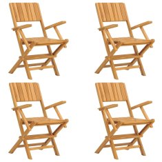 Vidaxl Zložljivi vrtni stoli 4 kosi 55x61x90 cm trdna tikovina