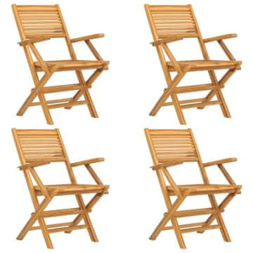 Vidaxl Zložljivi vrtni stoli 4 kosi 55x62x90 cm trdna tikovina