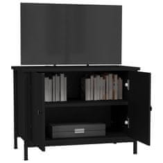 Vidaxl TV omarica z vrati črna 60x35x45 cm inženirski les