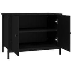 Vidaxl TV omarica z vrati črna 60x35x45 cm inženirski les